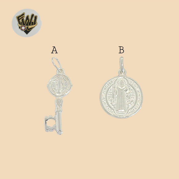 (2-1128) 925 Sterling Silver - St Benedict Pendants.