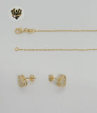 (1-6098) Gold Laminate - Zircon Heart Set - BGF