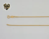 (1-1514) Laminado de oro - Cadena de eslabones de serpiente cuadrados de 1,3 mm - BGF