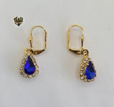 (1-1181) Gold Laminate - Zircon Earrings - BGF - Fantasy World Jewelry