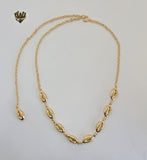 (1-6073) Gold Laminate - Shell Necklace - BGO - Fantasy World Jewelry