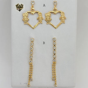 (1-1153) Gold Laminate Earrings - BGF - Fantasy World Jewelry