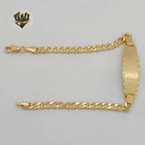 (1-0958) Gold Laminate - 4.5mm Curb Link Plate Bracelet - 7" - BGF - Fantasy World Jewelry