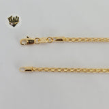 (1-0476) Gold Laminate - 2.5mm Alternative Link Bracelet - BGF - Fantasy World Jewelry