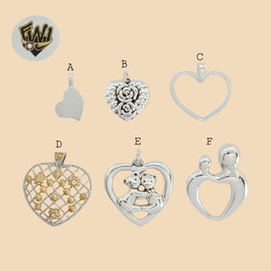 (2-1347) 925 Sterling Silver - Heart Pendants. - Fantasy World Jewelry