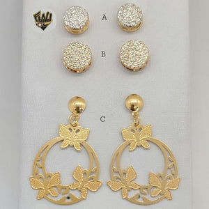 (1-1202) Gold Laminate Earrings - BGF - Fantasy World Jewelry