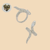 (2-5121) 925 Sterling Silver - Snake Ring - Fantasy World Jewelry