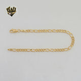 (1-0424) Gold Laminate - 4mm Alternative Figaro Link Bracelet - BGF