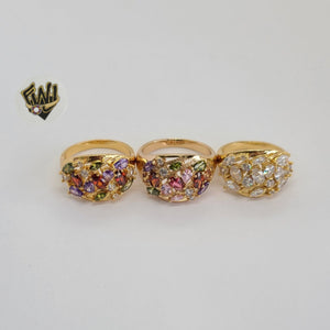 (1-3143) Gold Laminate -Crystal Ring - BGO - Fantasy World Jewelry