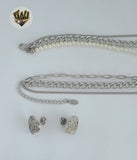 (4-7075) Stainless Steel - 6mm Layering Heart Necklace Set - 16"