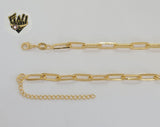 (1-1814 JK) Laminado dorado - Cadena de eslabones con clip de papel de 5 mm - BGF