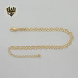 (1-0717) Gold Laminate - 5.5mm Alternative Heart Link Bracelet - 7.5" - BGF