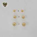 (1-1073) Gold Laminate - Half Stud Earrings - BGF