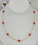 (1-3902-F) Gold Laminate - 6mm Beads Necklace - BGF