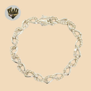 (2-0361) 925 Sterling Silver - 7mm Zircon Bracelet. - Fantasy World Jewelry