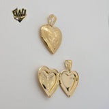 (1-2408) Gold Laminate - Open Locket Heart Pendants - BGF