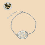 (2-0422) Plata de ley 925 - Pulsera con eslabones Rolo del Árbol de la vida de 2 mm.