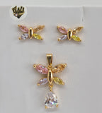 (1-6374) Gold Laminate - Butterfly Sets - BGO - Fantasy World Jewelry