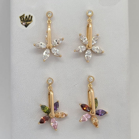 (1-1197) Gold Laminate - Long Earrings - BGO - Fantasy World Jewelry