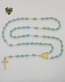 (1-3337-1) Gold Laminate - 5.5mm Divine Child Rosary Necklace - 24" - BGO.