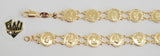 (1-0832) Gold Laminate - 11mm Medals Bracelet - 7.5" - BGF - Fantasy World Jewelry