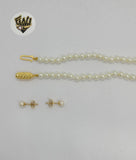 (MSET-15) Gold Laminate - Mallorca Pearls Set - Fantasy World Jewelry