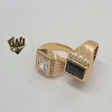 (1-3167) Gold Laminate - CZ Men Ring - BGO - Fantasy World Jewelry