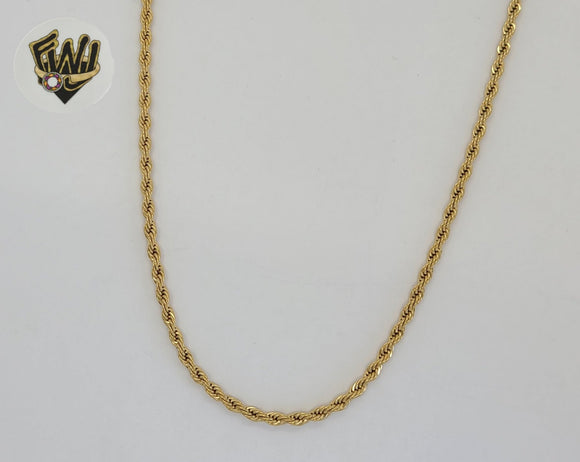 (4-3209) Stainless Steel - 3mm Rope Link Chain - 24