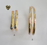 (1-2771) Gold Laminate - Three Tone Hoops - BGO - Fantasy World Jewelry