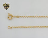 (1-1549) Laminado dorado - Eslabón Rolo de 3 mm con cadena de bloqueo de gran tamaño - BGF