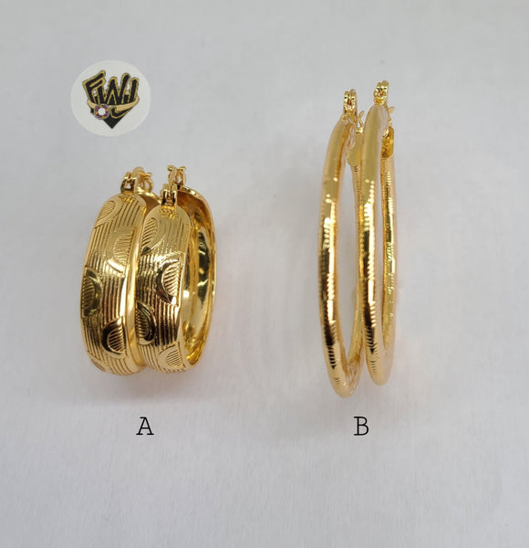 (1-2724) Gold Laminate Hoops - BGO - Fantasy World Jewelry