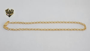 (1-0057) Gold Laminate - 3mm Rolo Link Anklet - 10" - BGF - Fantasy World Jewelry