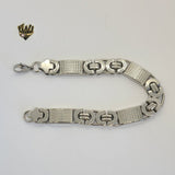 (4-4024) Stainless Steel - 11mm Bracelet for Men - 8.5" - Fantasy World Jewelry