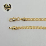 (1-0430) Gold Laminate - 3.5mm Bismarck Link Bracelet - 7'', 7.5" - BGF - Fantasy World Jewelry