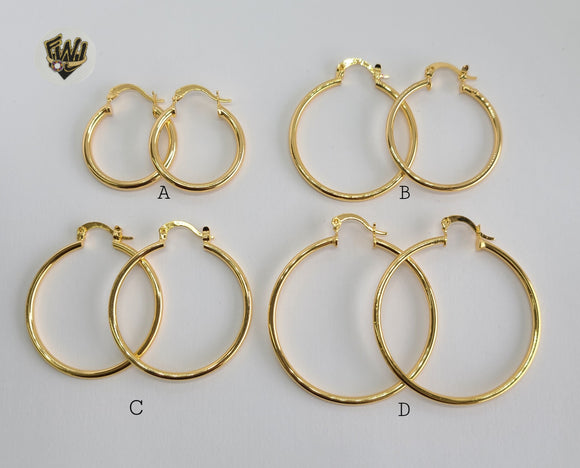 (1-2813) Gold Laminate - Plain Hoops - BGO - Fantasy World Jewelry