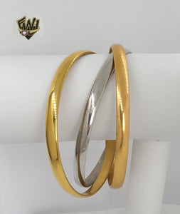 (1-4053) Laminado de oro - Brazaletes de tres tonos de 5 mm - Triple - BGO