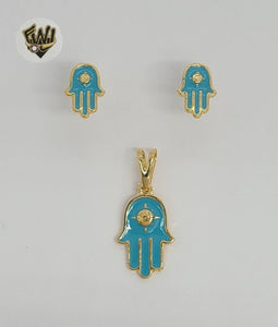 (1-6107) Gold Laminate - Hamsa Hand Set - BGF - Fantasy World Jewelry