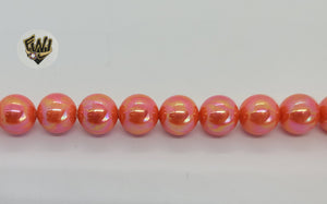 (MBEAD-47) 10mm Orange Pearls - Round - Fantasy World Jewelry