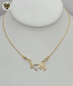 (1-6479) Gold Laminate - Love Necklace - BGF - Fantasy World Jewelry