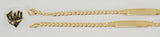 (1-0948-1) Gold Laminate - 2.5mm Curb Link Bracelet with Plate - 6" - BGO - Fantasy World Jewelry