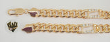 (1-60061) Gold Laminate -14mm Curb Link Men Bracelet- 9" - BGO - Fantasy World Jewelry