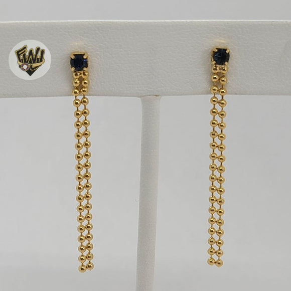 (1-1220-C) Gold Laminate - Long Earrings - BGF - Fantasy World Jewelry