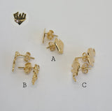 (1-1116) Gold Laminate Earrings - BGF - Fantasy World Jewelry