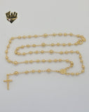 (1-3312-1) Laminado de oro - Collar del Rosario de la Virgen Milagrosa de 3 mm - 18" - BGF.