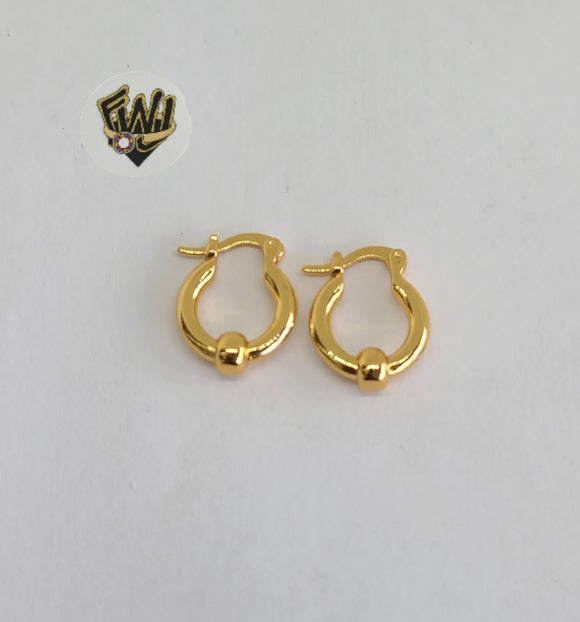 (1-2585-B) Gold Laminate - Hoops with Ball - BGO - Fantasy World Jewelry