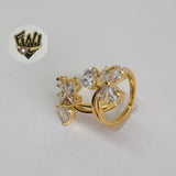(1-3112-2) Gold Laminate-Butterfly and Heart Ring- BGO - Fantasy World Jewelry
