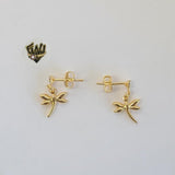 (1-1130) Gold Laminate - Dragonfly Earrings - BGF - Fantasy World Jewelry