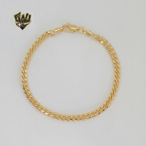 (1-0412) Gold Laminate - 4mm Curb Link Bracelet - 7.5