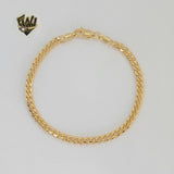 (1-0412) Gold Laminate - 4mm Curb Link Bracelet - 7.5" - BGF