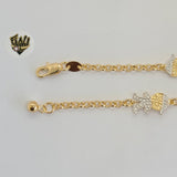 (1-0994) Gold Laminate-3mm Rolo Link Kids Bracelet w/ Charm- 5" - BGF - Fantasy World Jewelry